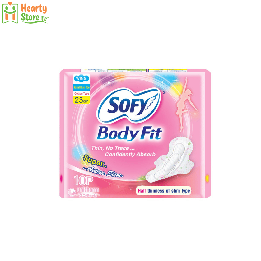 Sofy Body Fit အမျိုးသမီး လစဉ်သုံး (ချည်သား - နေ့ - 23cm) 10ခုပါ