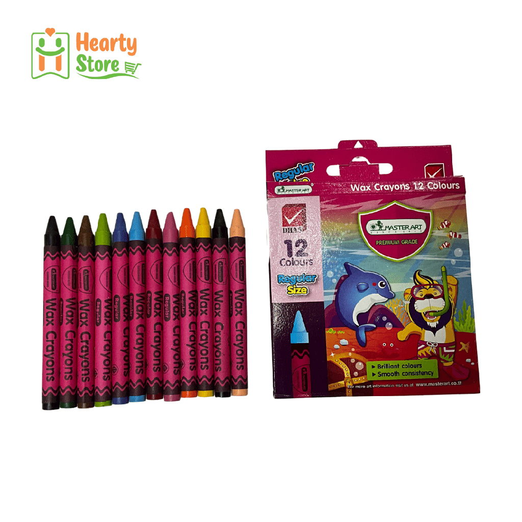 Master Art Wax Crayons Regular Size (12 Colors)