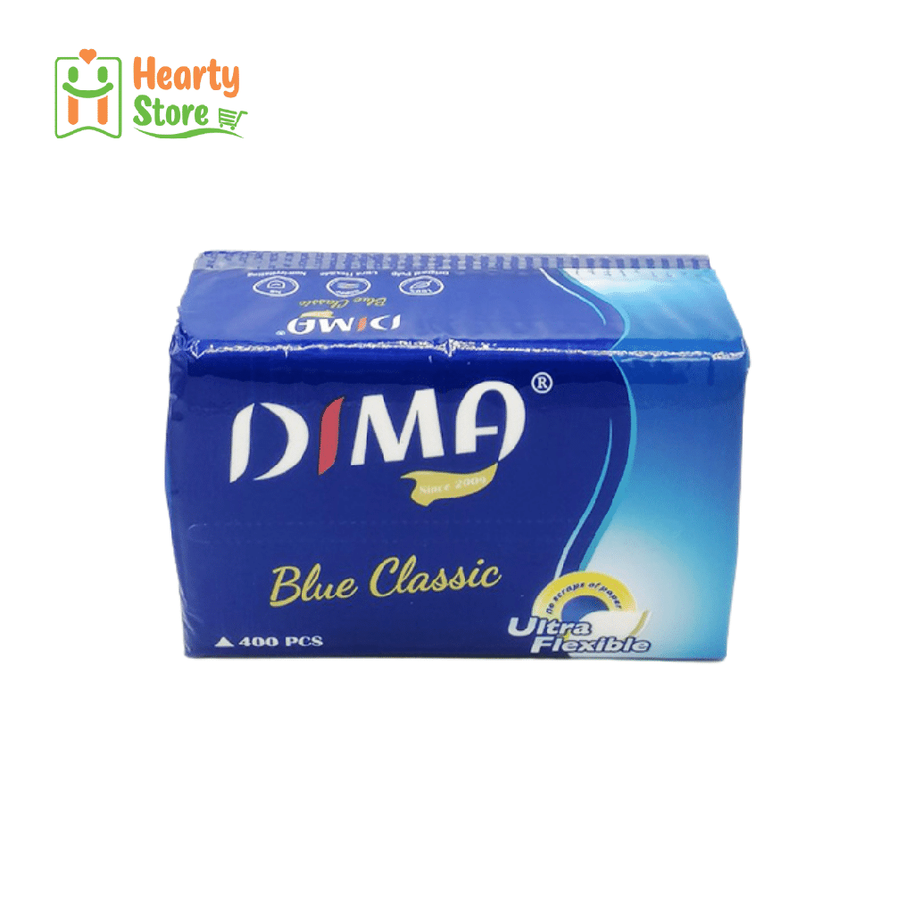 Dima Blue Classic မျက်နှာသုတ် တစ်ရှူး (အရွက် ၄၀၀ပါ)