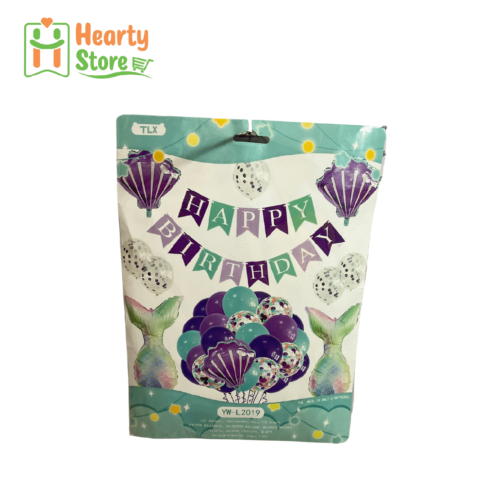 Happy Birthday Decorated Balloons Set