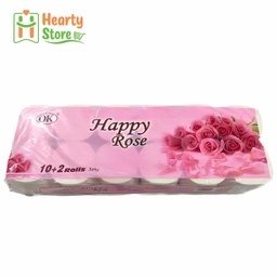 [17-HR-TR-3ply-12] Happy Rose တစ်ရှူးလိပ် (အူတိုင်မပါ) (12လိပ်)